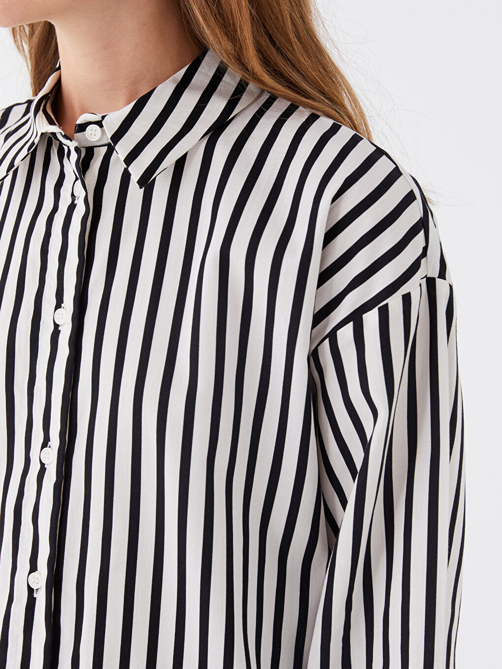 Striped Long Sleeve Oversize Women's Shirt Tunic