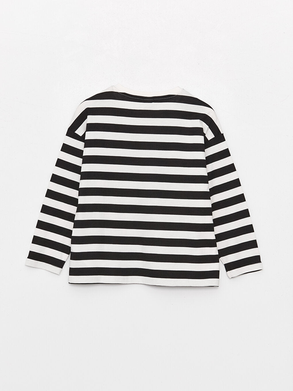 Crew Neck Striped Long Sleeve Girl's T-Shirt