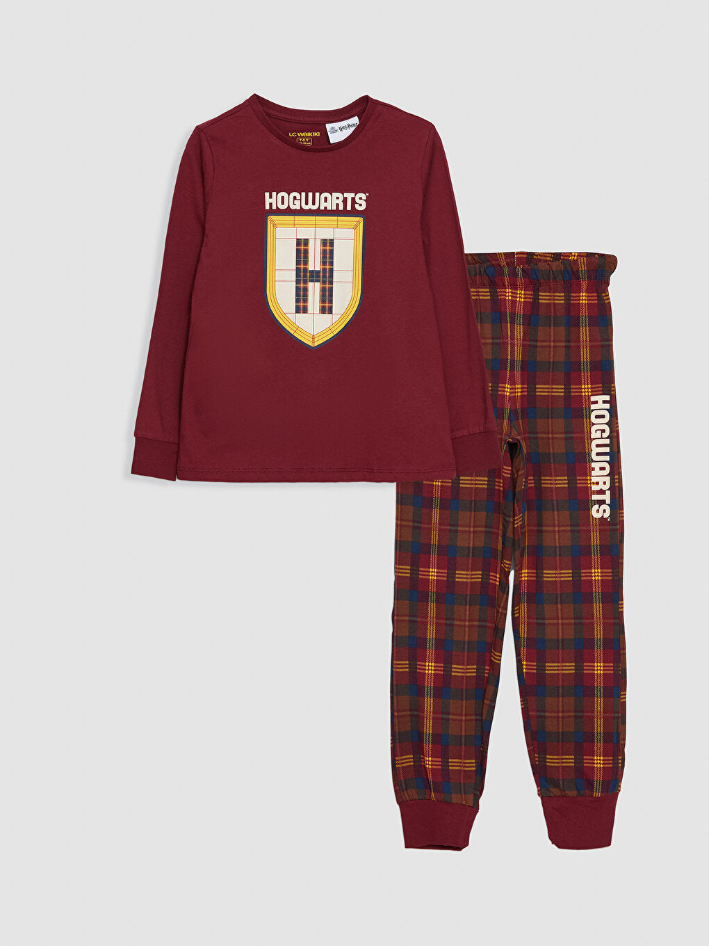 Crew Neck Harry Potter Printed Long Sleeve Boys' Pajama Set