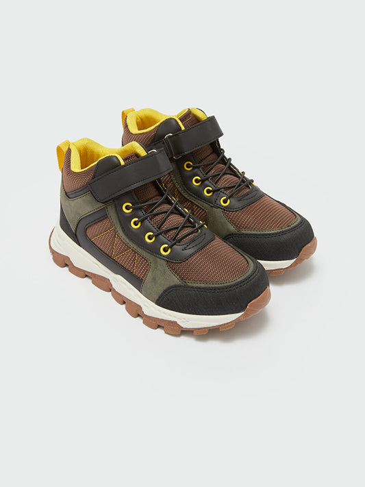 Boys' Trekking Boots with Laces and Velcro