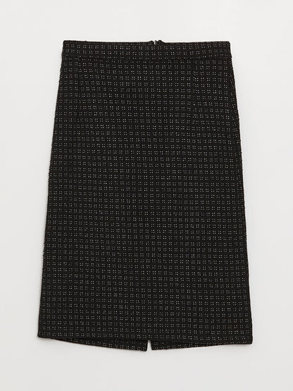 Slim Fit Patterned Women's Tweed Pencil Skirt