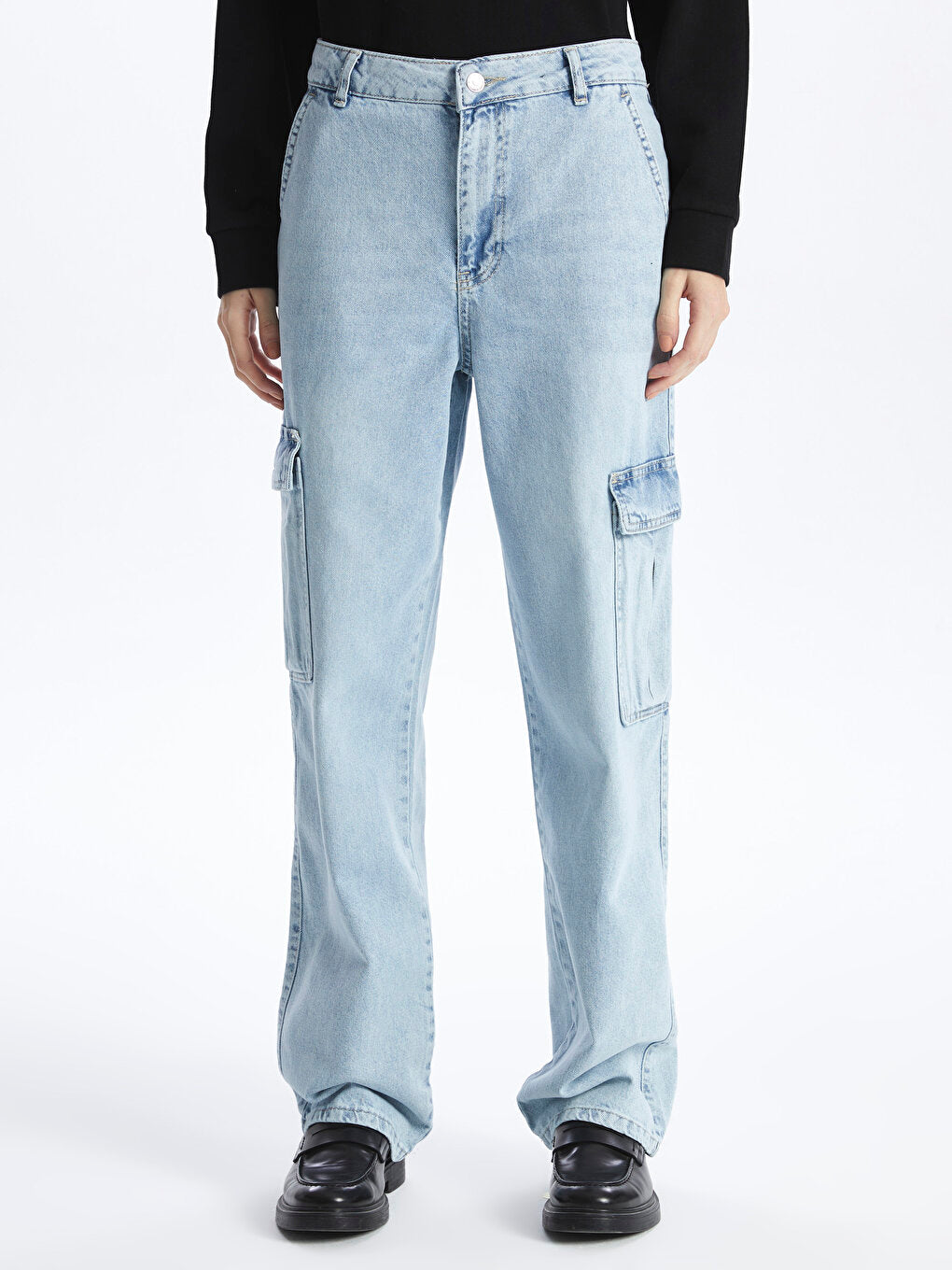 Straight Women's Cargo Jean Pants