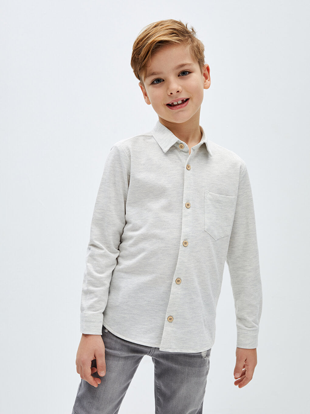 Basic Long Sleeve Boy's Shirt