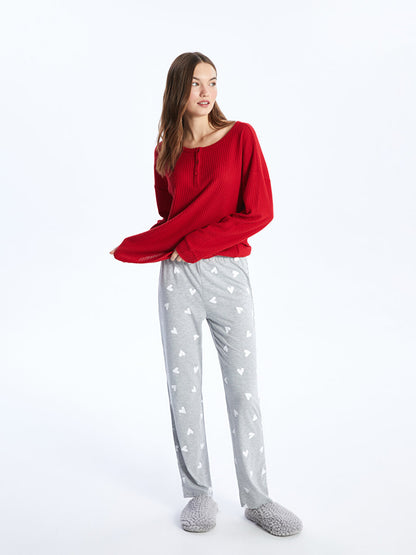 Patterned Women's Pajama Bottoms with Elastic Waist