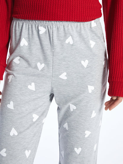 Patterned Women's Pajama Bottoms with Elastic Waist