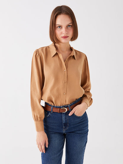 Plain Long Sleeve Oversize Women's Shirt