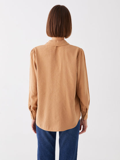 Plain Long Sleeve Oversize Women's Shirt