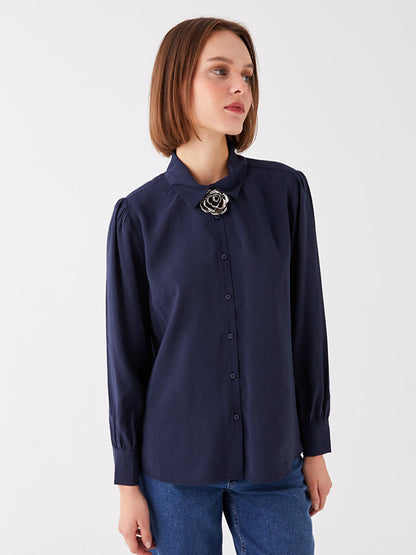 Plain Long Sleeve Oversize Women's Shirt