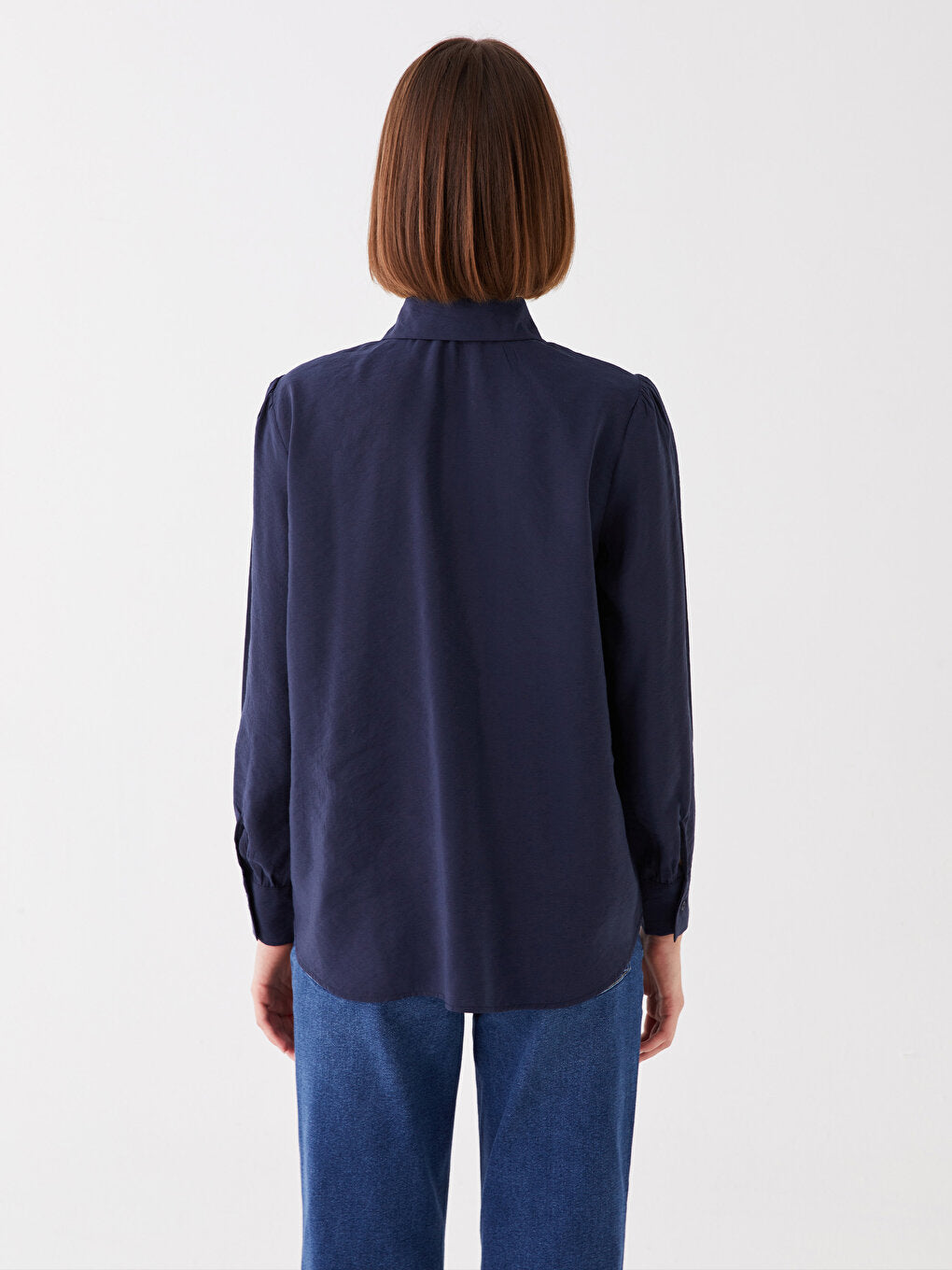 Plain Long Sleeve Oversize Women's Shirt