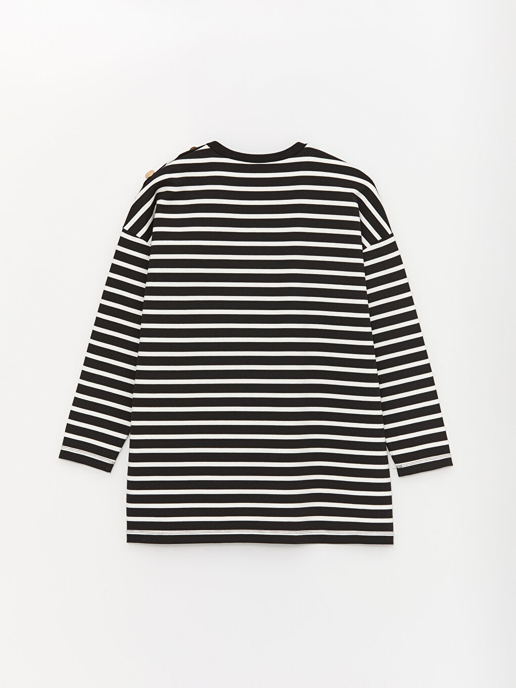 Crew Neck Striped Long Sleeve Women's Tunic