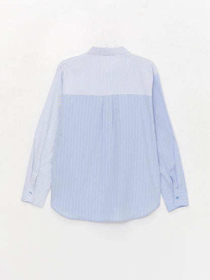 Striped Long Sleeve Poplin Women's Shirt