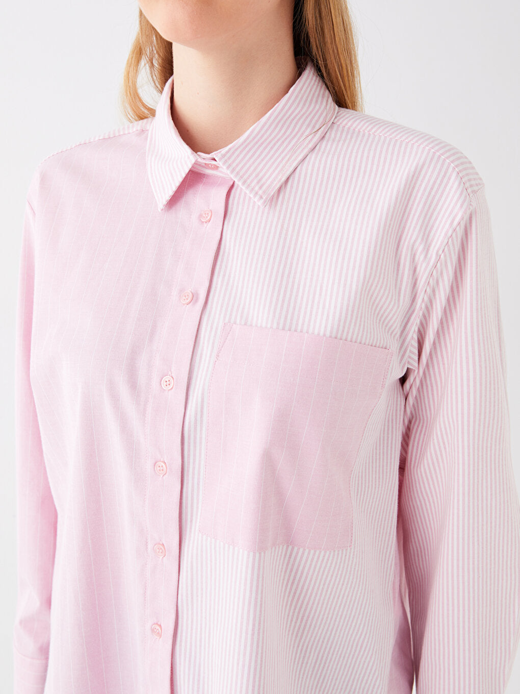 Striped Long Sleeve Poplin Women's Shirt