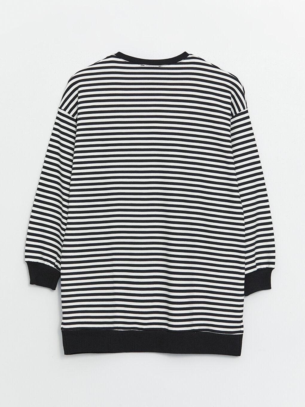 Crew Neck Striped Long Sleeve Women's Tunic