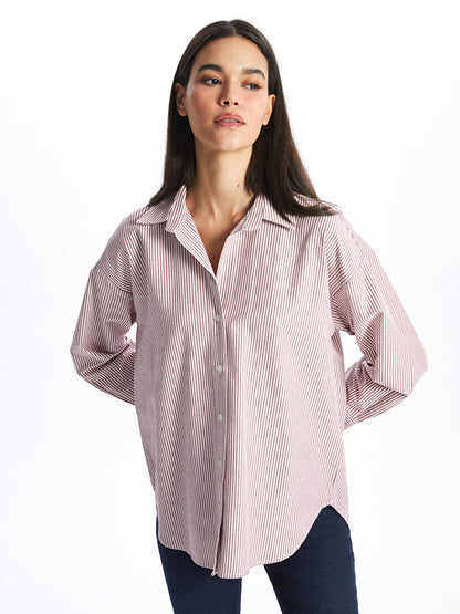 Striped Long Sleeve Oxford Women's Shirt