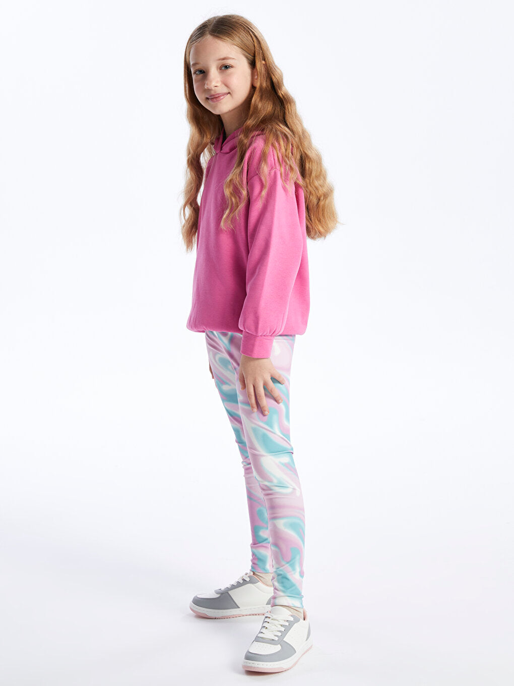 Girls' Tights with Elastic Waist Batik Pattern