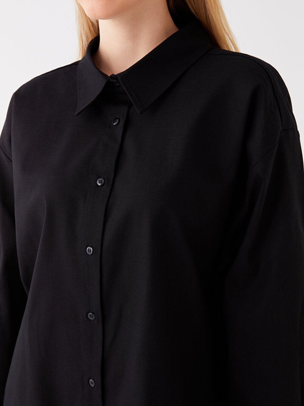 Plain Long Sleeve Oversize Women's Shirt