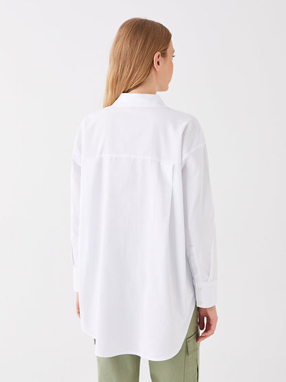 Plain Long Sleeve Oversize Women's Shirt Tunic