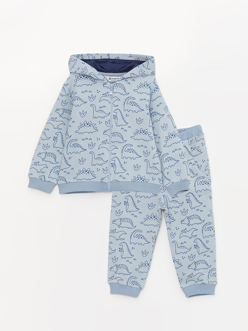 Hooded Long Sleeve Printed Baby Boy 2-Piece Set