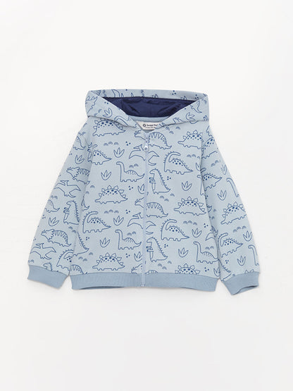 Hooded Long Sleeve Printed Baby Boy 2-Piece Set