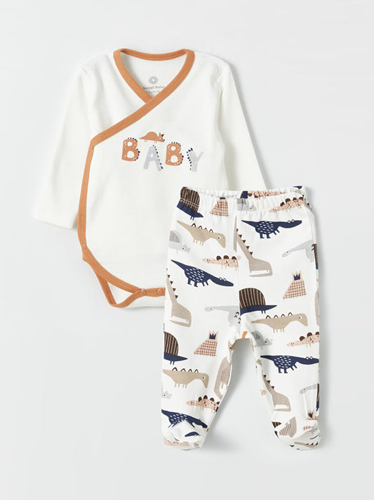 V-Neck Long Sleeve Printed Baby Boy Suit