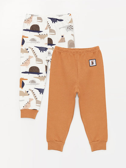 Printed Baby Boy Tracksuit Bottom with Elastic Waist, 2-pack