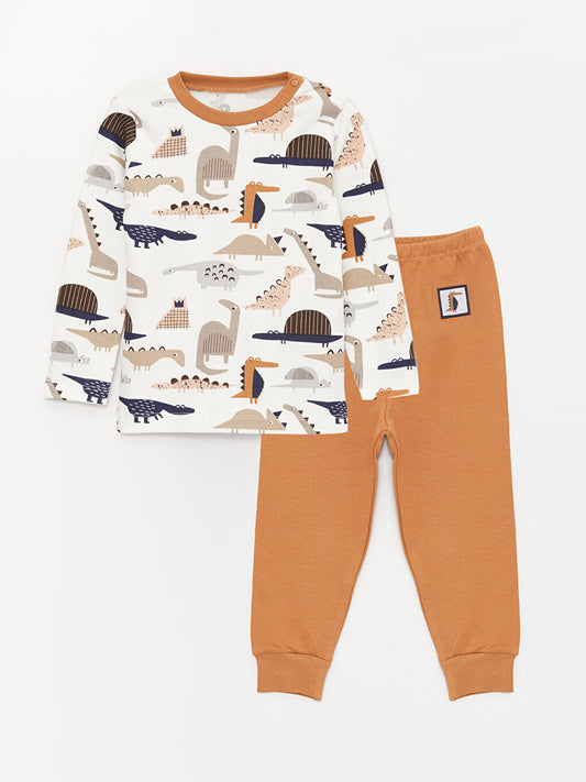 Crew Neck Printed Baby Boy 2-Piece Set