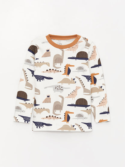 Crew Neck Printed Baby Boy 2-Piece Set