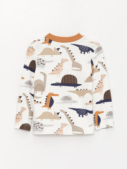 Crew Neck Printed Baby Boy 2-Piece Set