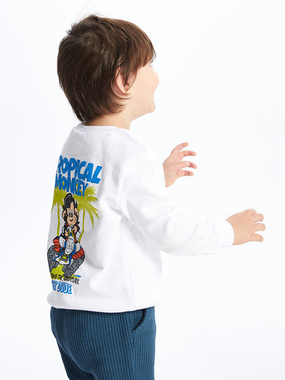 Crew Neck Long Sleeve Printed Baby Boy Sweatshirt