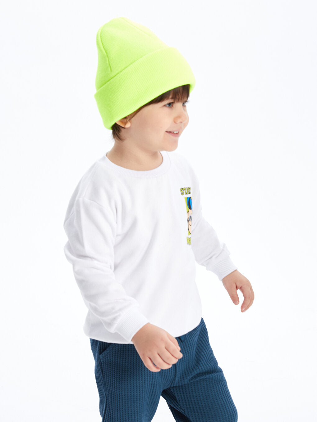 Crew Neck Long Sleeve Printed Baby Boy Sweatshirt