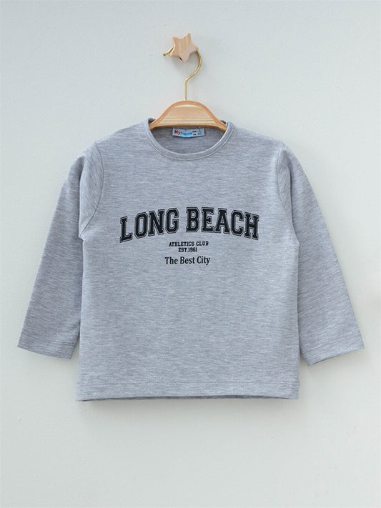 Crew Neck Printed Baby Boy Sweatshirt