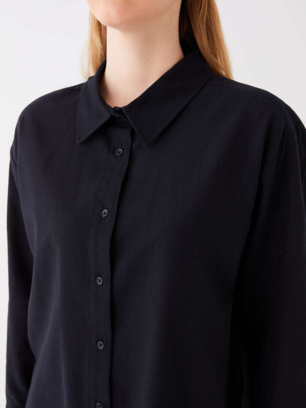 Plain Long Sleeve Oversize Women's Shirt