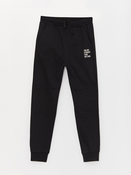 Printed Boys' Jogger Sweatpants with Elastic Waist