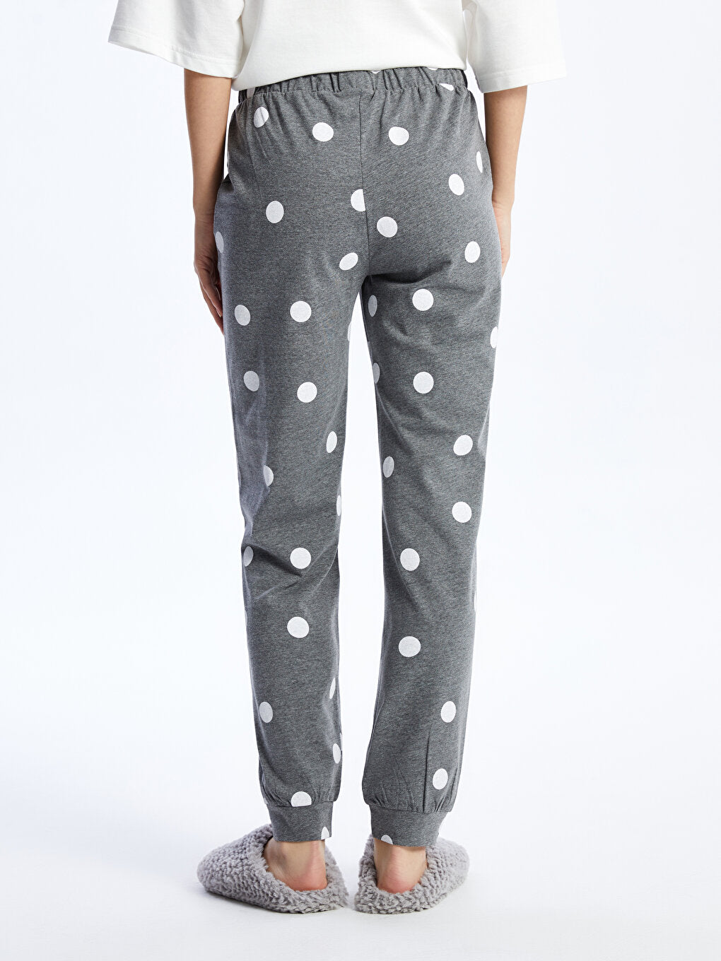 Polka Dot Women's Jogger Pajama Bottom with Elastic Waist