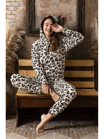 Printed Hooded Women's Pajama Set