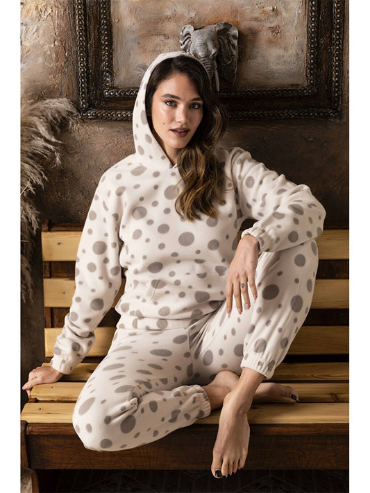 Printed Hooded Women's Pajama Set