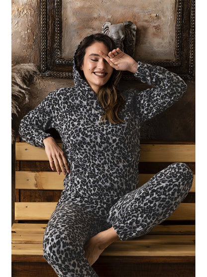 Printed Hooded Women's Pajama Set