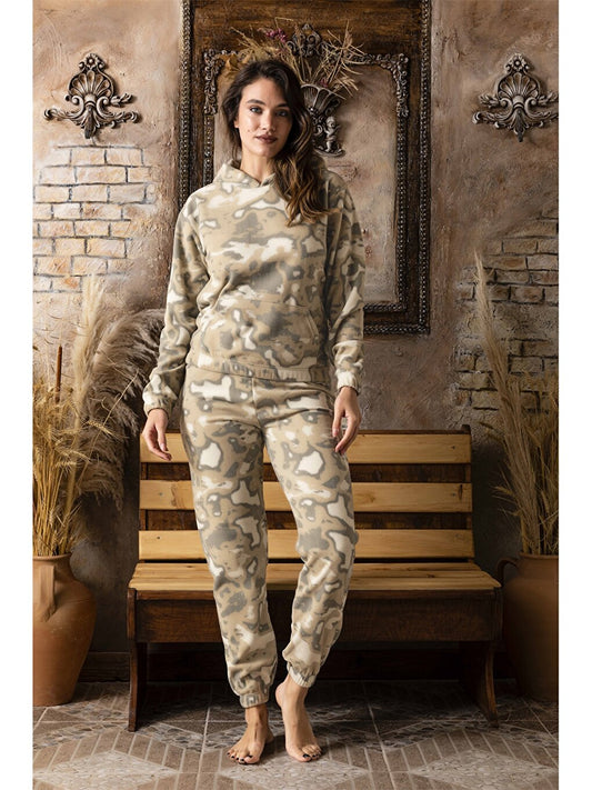 Printed Hooded Women's Pajama Set