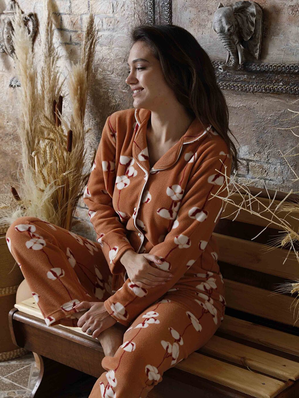 Shirt Collar Women's Pajama Set