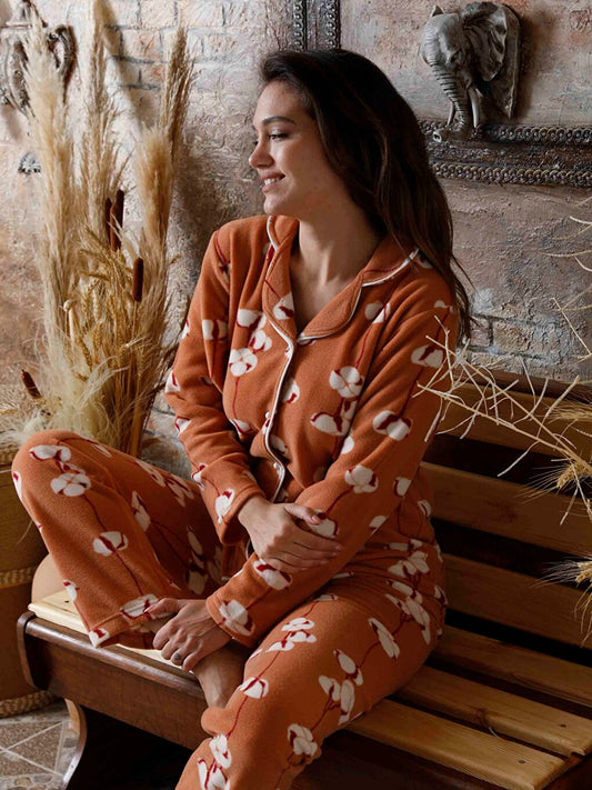 Shirt Collar Women's Pajama Set