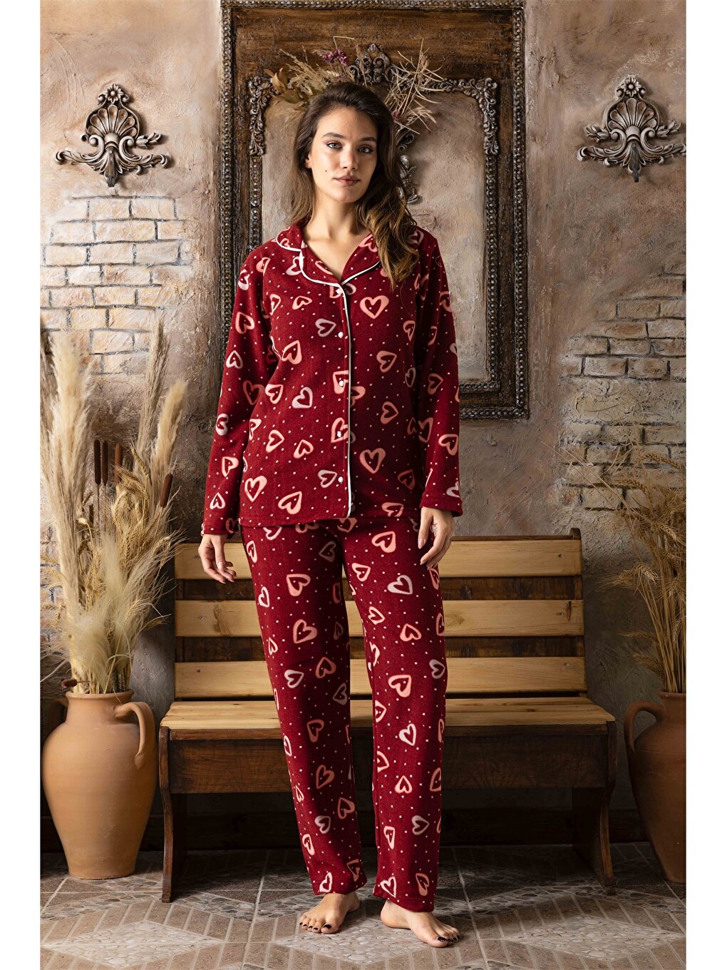 Shirt Collar Women's Pajama Set