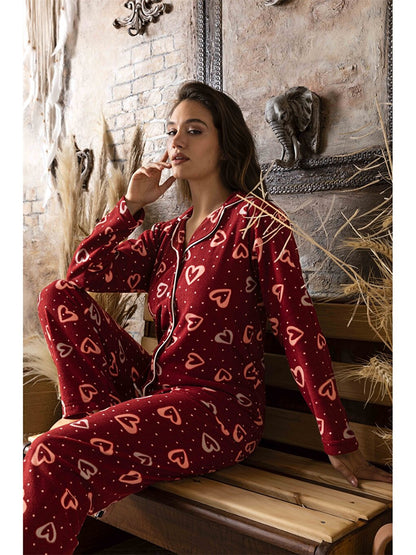 Shirt Collar Women's Pajama Set