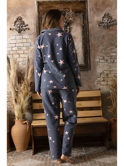 Shirt Collar Women's Pajama Set