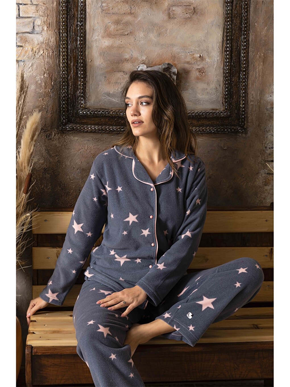 Shirt Collar Women's Pajama Set