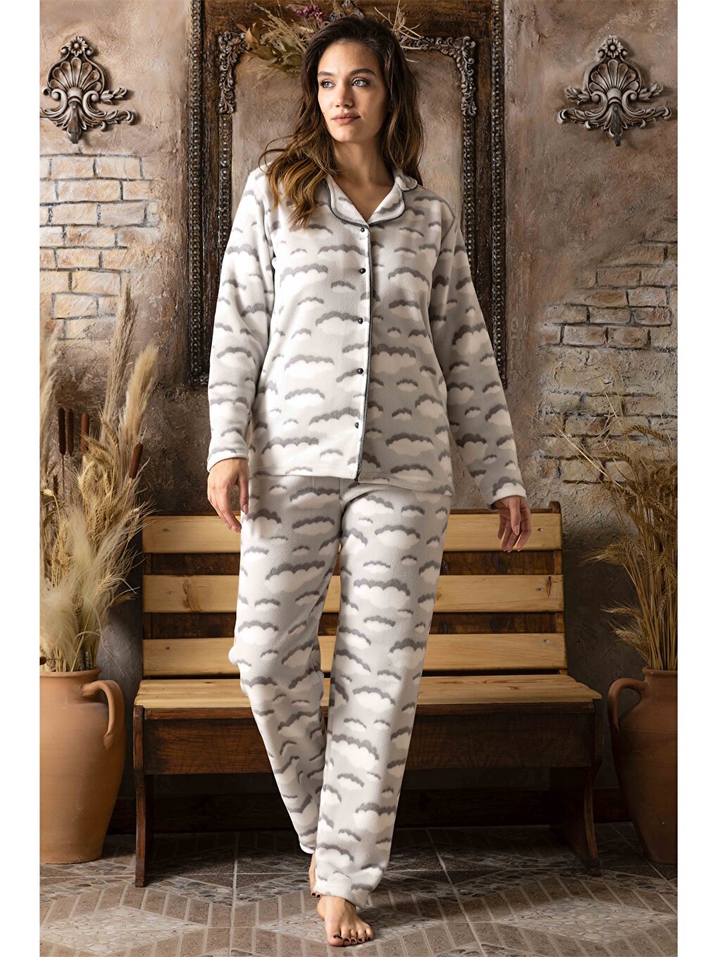 Shirt Collar Women's Pajama Set