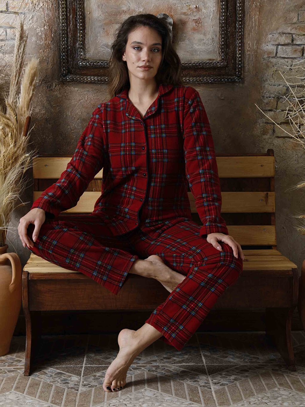 Shirt Collar Women's Pajama Set