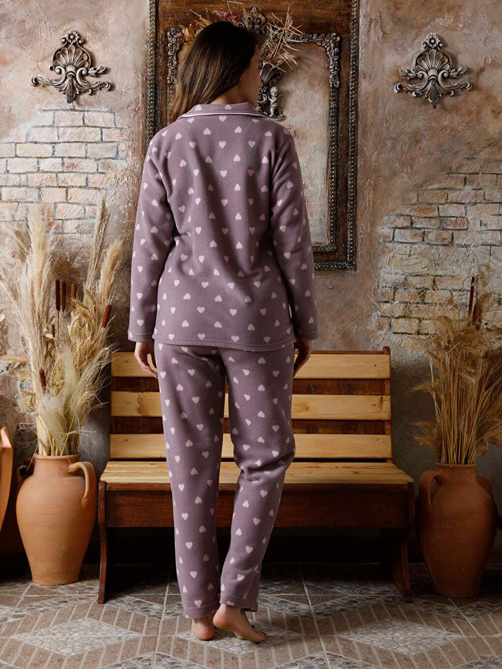 Shirt Collar Women's Pajama Set