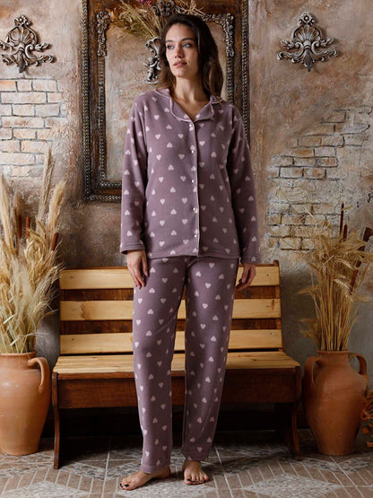 Shirt Collar Women's Pajama Set