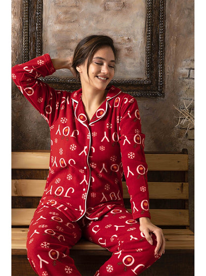 Shirt Collar Women's Pajama Set