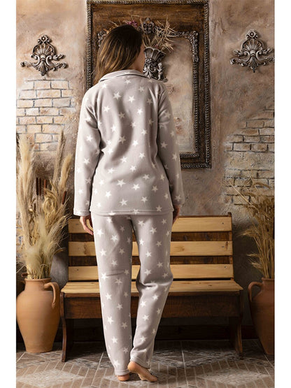 Shirt Collar Women's Pajama Set